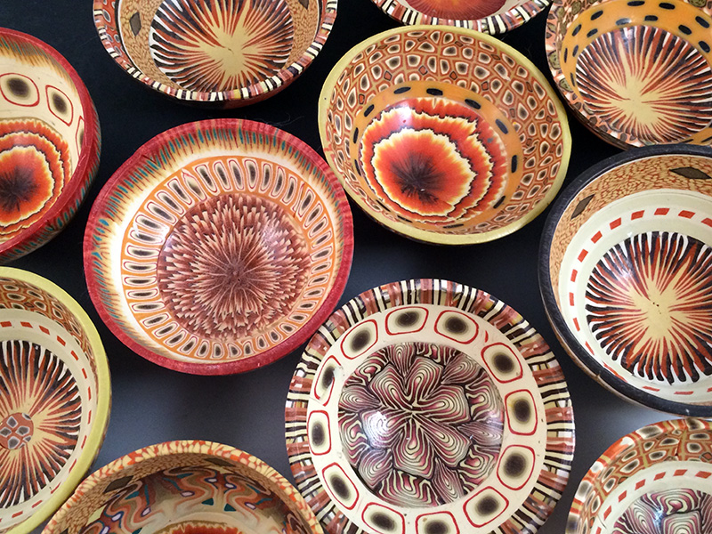 LaurelSwetnam-polymer clay orange-and-rust-bowls