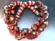LaurelSwetnam-polymer clay red-shells-necklace